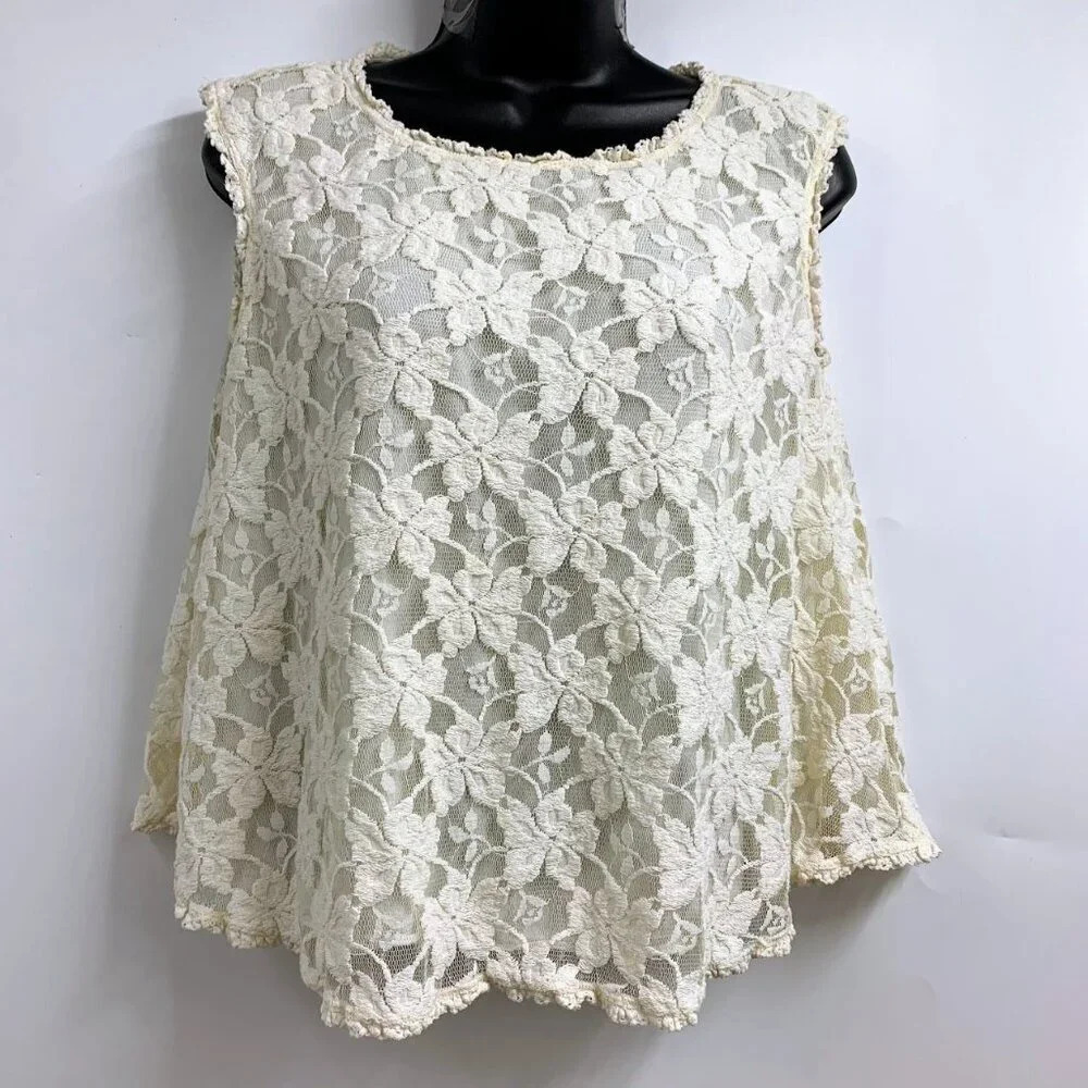 Aritzia Wilfred Women's Crochet Lace Lined‎ Sleeveless Top Size XS